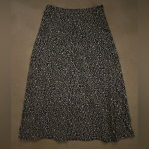 Black and White Polka Dot Midi Skirt